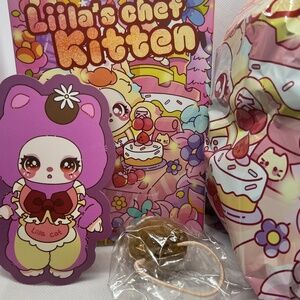 Liila Chef Kitten Hazelnut Cream Puff Kitty Cat Kawaii bag charm or key chain